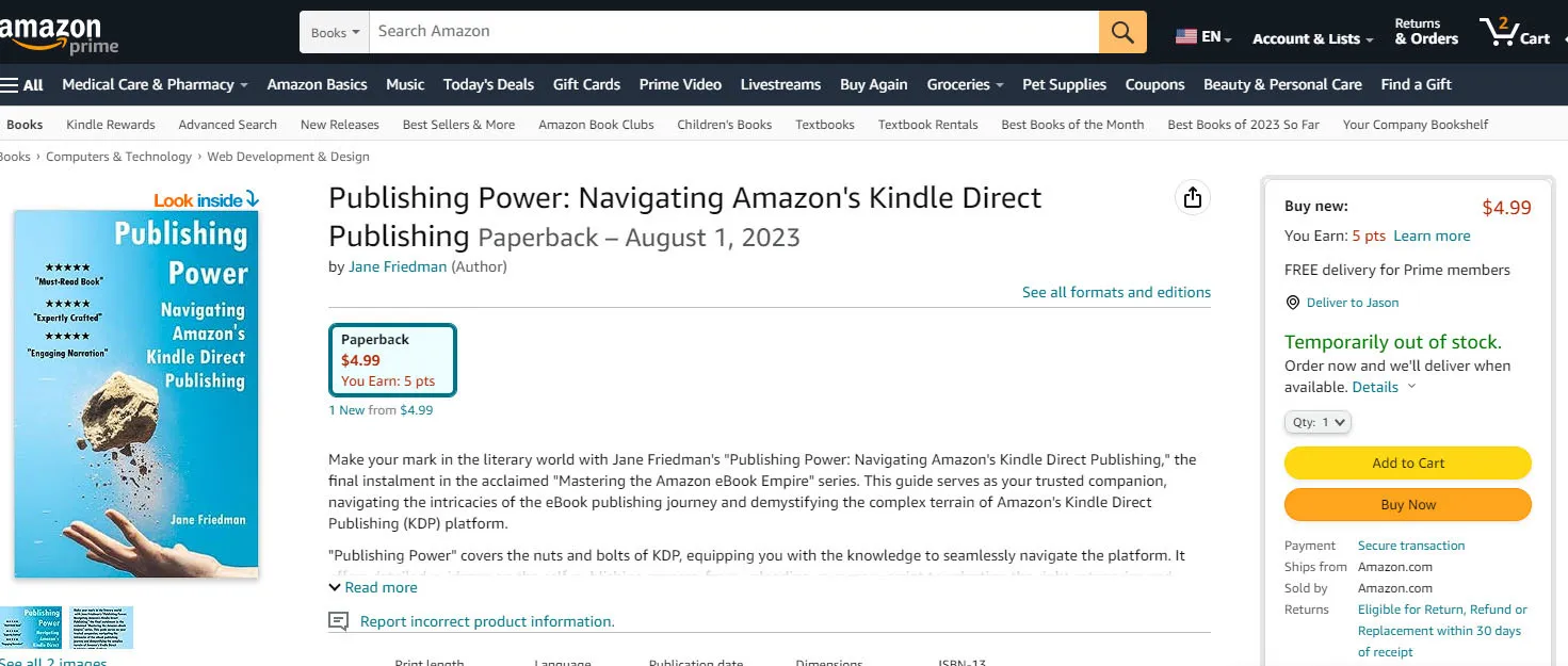 Amazon Won't Remove Books Listed Under a Real Author's Name But Allegedly Written With AI