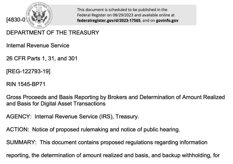 IRS releases draft of proposed reporting rules for digital asset brokers